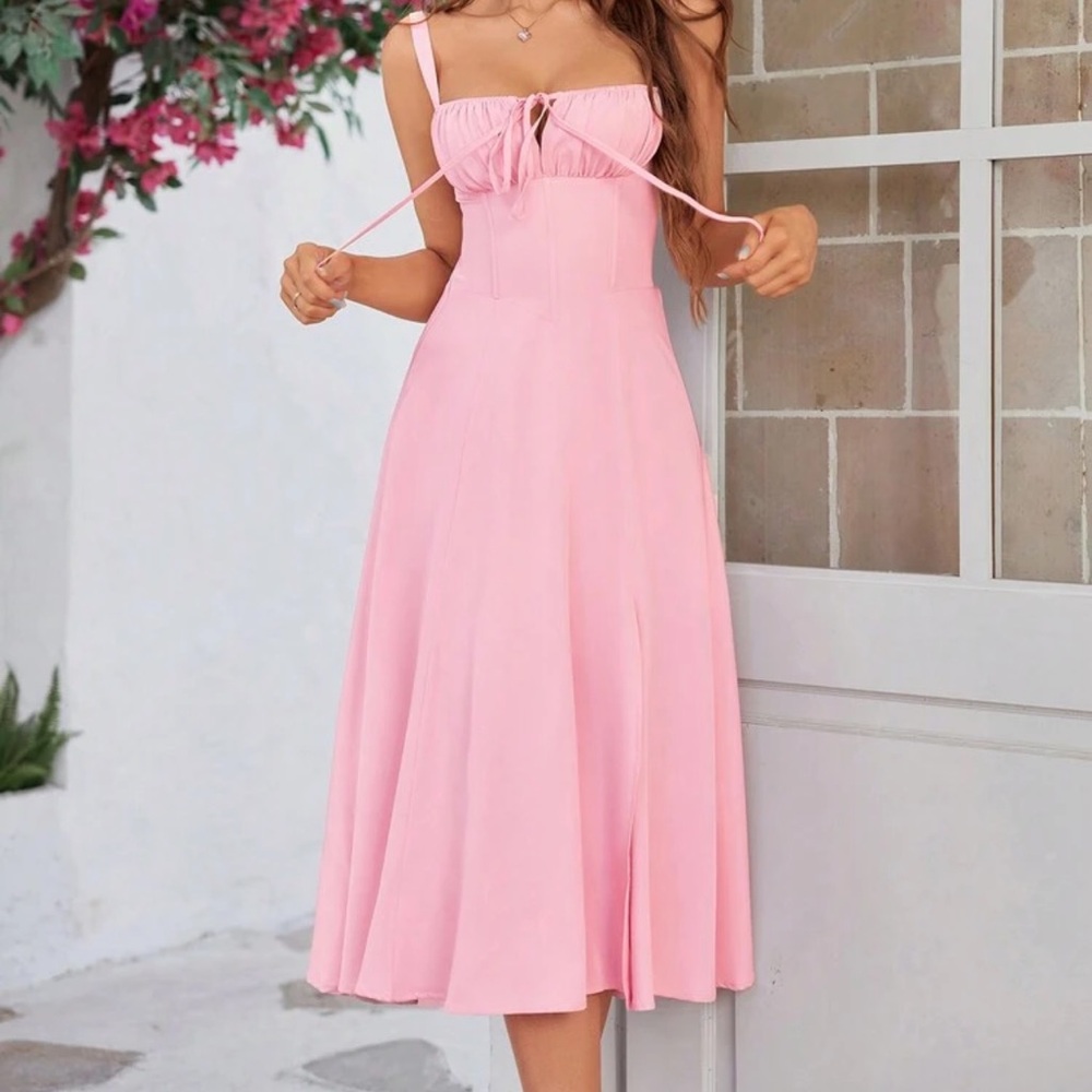 Elegant Pink Midi Dress
